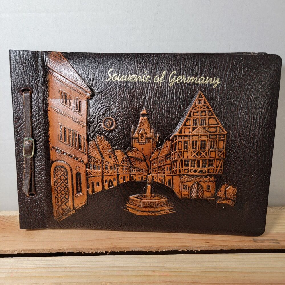 Souvenir Of Germany Faux Leather Scrap Book 8" X 11"